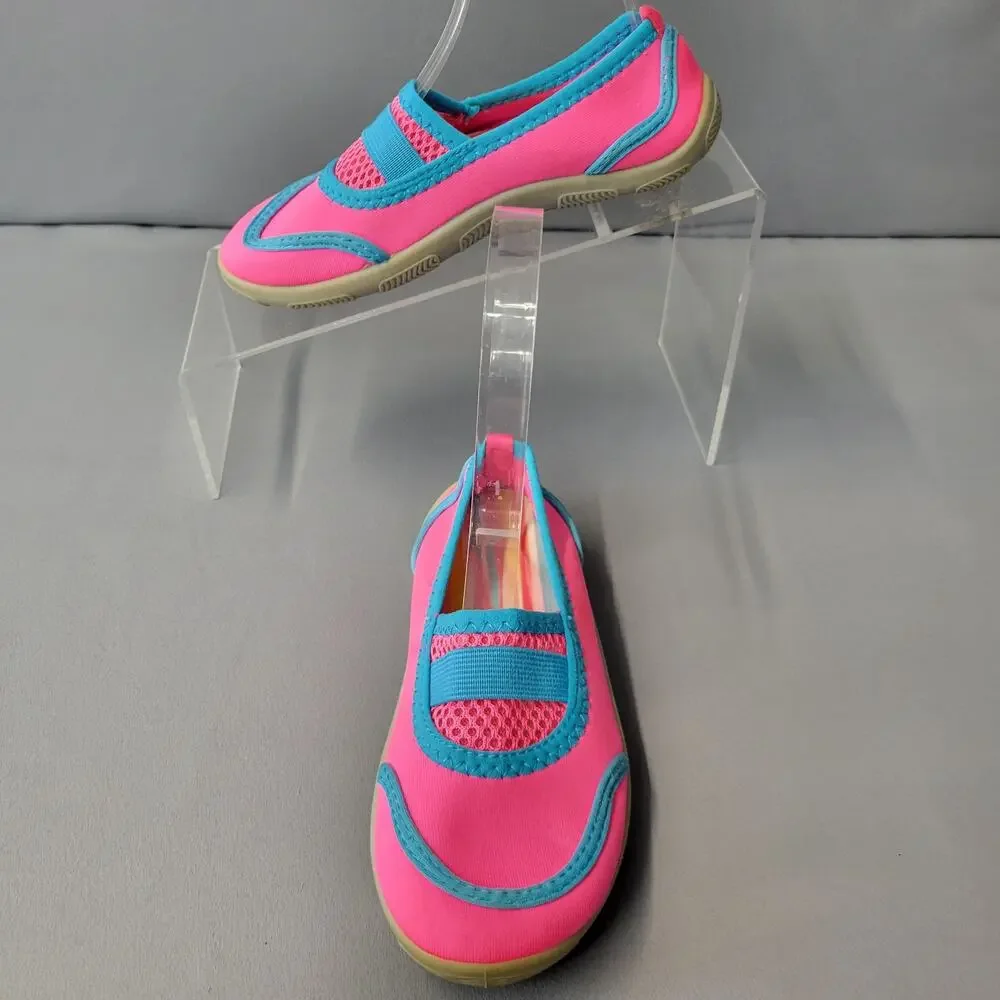 Athletic Works Water Shoes Girls Youth 11-12 Mesh Soft Bright Pink Blue Fast Dry